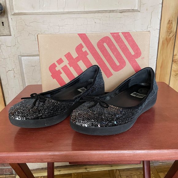 Fitflop Superballerina Reversible Sequin Black 7 - Picture 2 of 8